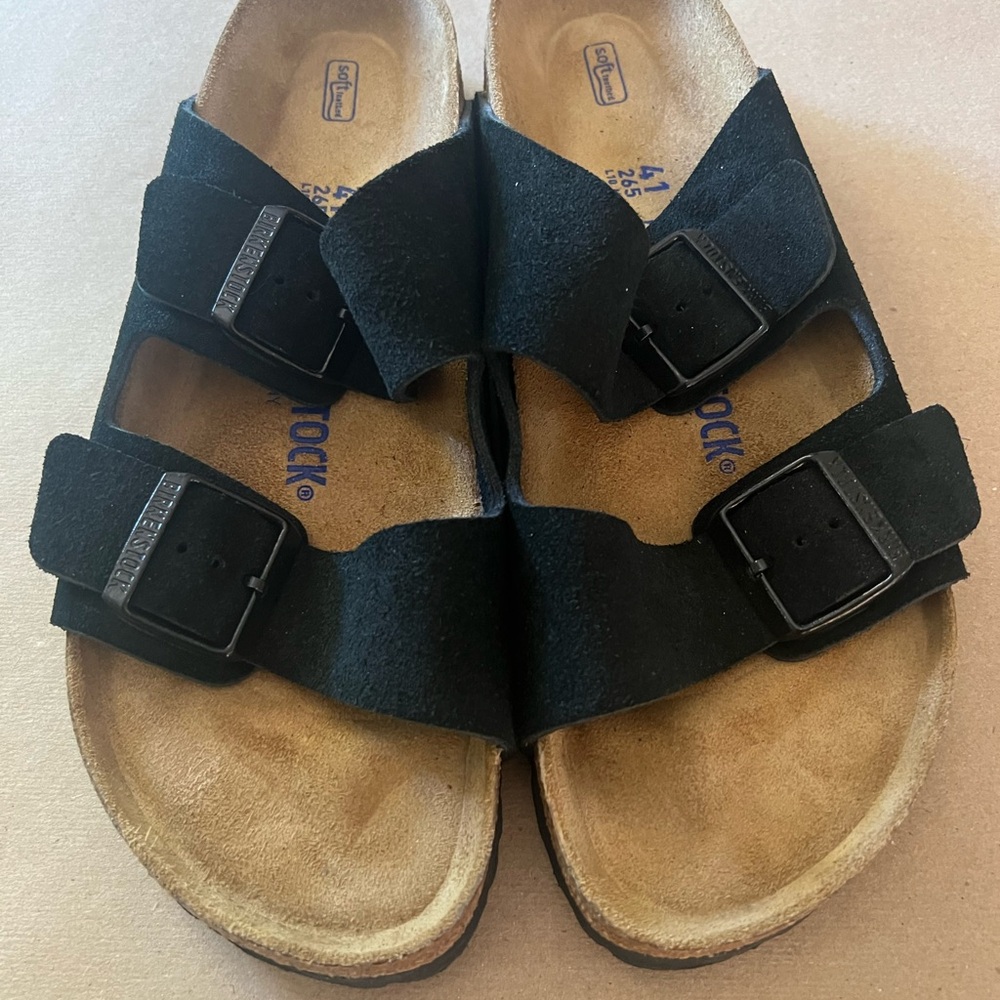 Birkenstock Black Suede Double Strap Sandals - Almost New